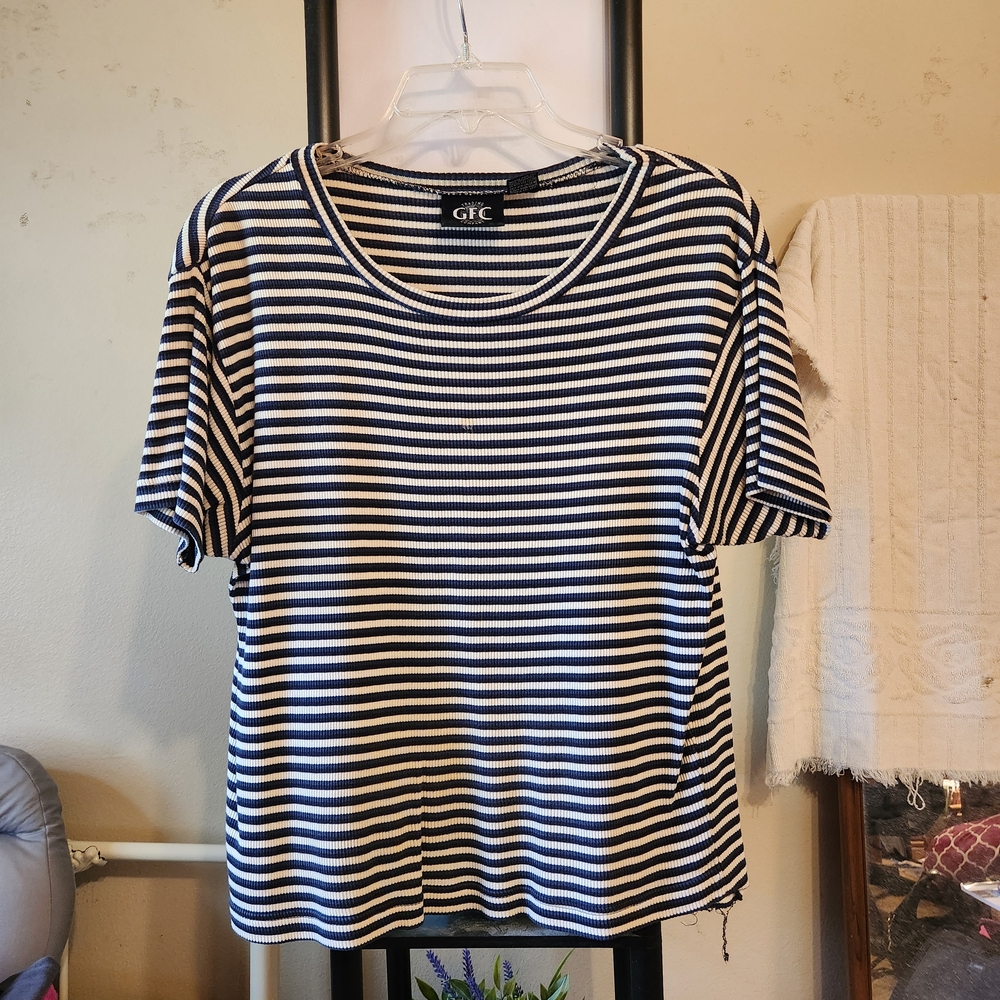 Black and White Boxy Crop T-Shirt